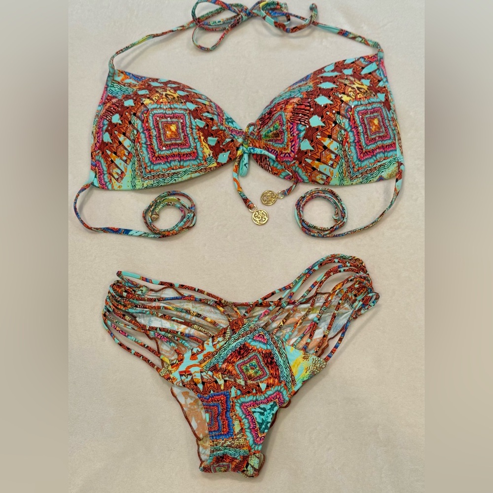 Luli Fama (YEMAYA) Brazilian style bikini w/ crystal embellishments